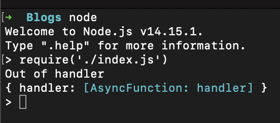 Example of require in nodeJS